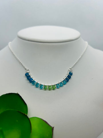 Curved Bar & Crystal Necklace