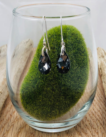 Pear Shaped Crystal Earrings Small