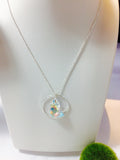 Pear Shaped Crystal & Circle Necklace Large