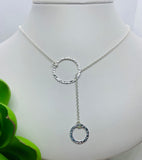 Hammered Circle Lariat Necklace