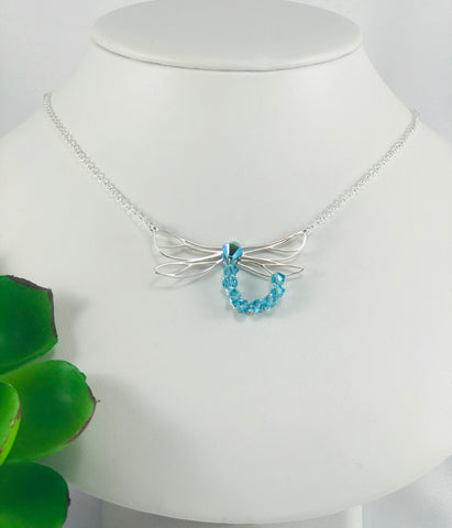 Dragonfly and Crystal Necklace