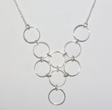 Multi circle bib necklace